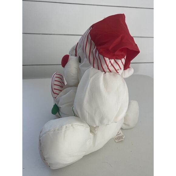 VINTAGE Fisher Price Christmas White Puppy Dog Puffalump 1990 Plush Candy Cane - Picture 2 of 6